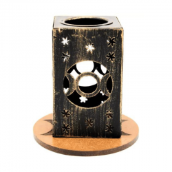 Brucia Incenso Resine e Porta T-Light in metallo e  (6 x 6 x 10cm) - Tripla Luna 2