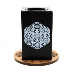Porta T-Light in metallo Brucia Incenso e Resine (6 x 6 x 10cm) - 7 Chakra 2