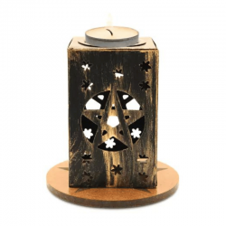 Brucia Incenso Resine e Porta T-Light in metallo e  (6 x 6 x 10cm) - Pentagramma