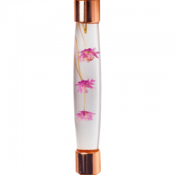 Quarzo Rosa con Fiori Rosa Rullo per massaggio Viso e Corpo - (14cm - 70gr.) 2