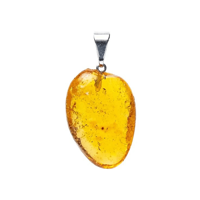 Pendente Ambra Pietra Naturale forata - (± 25mm)
