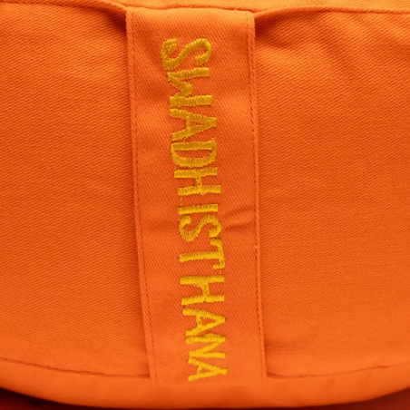2° Chakra Cuscino Yoga per Meditazione Cotone Ricamato - (33 x 13cm - ± 2400gr.) - Tondo