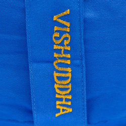 Cuscino da Meditazione Blu con Simbolo Vishuddha – 5° Chakra 2
