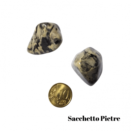 Diaspro Foglia d'Argento Sacchetto Pietre Burattate - (2 / 3 Pietre)