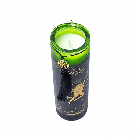 Candela Dea Divina cera di soia in vetro con nappina - (20,5 x 5,5 x 5,5cm - 300gr. -  ± 80 ore)