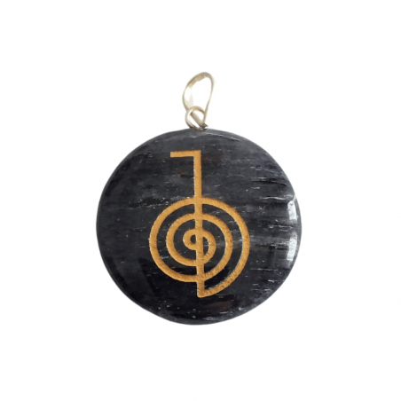 Sodalite Pendente Pietra Naturale con simbolo Cho Ku Rei e Gancio in Metallo - (± 30mm)