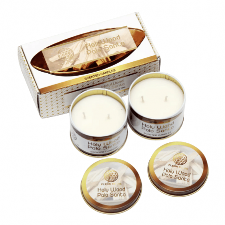 Palo Santo Set 2 Candele profumate Fleur De Vie - (± 2 ore - 120gr.)