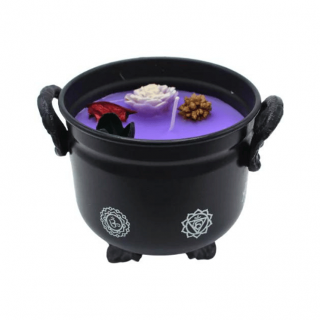 Lavanda, Candela Calderone profumata cera di soia (± 490gr. - ± 30 / 32 ore) - 7 Chakra