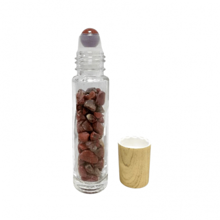 Roll-On Diaspro Rosso Flacone con scaglie pietre naturali