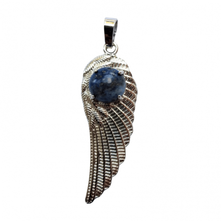 Lapislazzuli Pendente Ala in Metallo con Pietra Naturale - (47 x 16mm)
