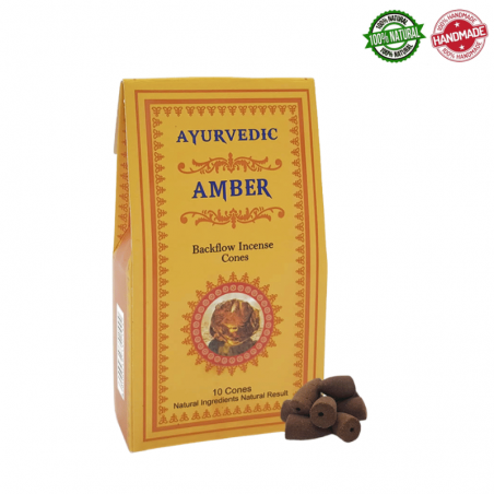 Ambra 10 Coni Incenso a riflusso Ayurvedic Amber Backflow