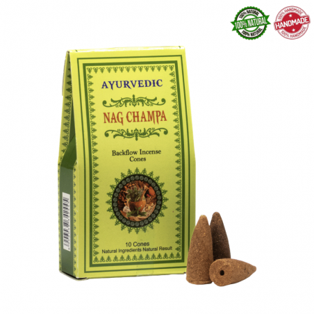 Nag Champa 10 Coni Incenso a riflusso Ayurvedic Nag Champa Backflow