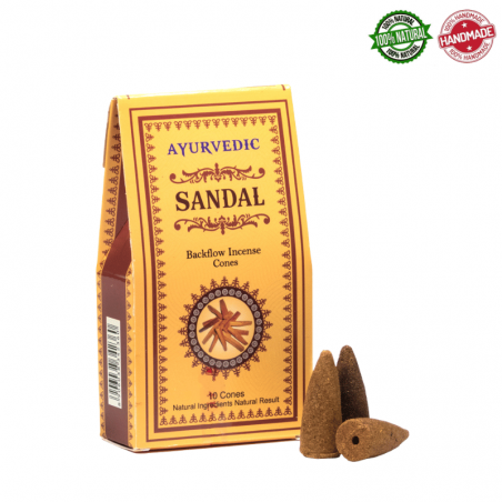 Sandalo 10 Coni Incenso a riflusso Ayurvedic Sandal Backflow