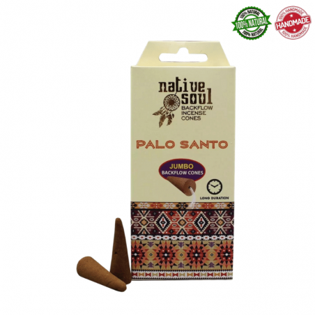 Palo Santo 8 Coni Incenso Jumbo Backflow Native Soul Green Palo Santo