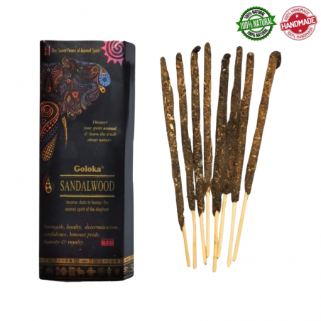 Legno di Sandalo Bastoni Incenso Smudge Organico Goloka Sandalwood Animal Spirit Elephant