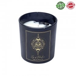 Candela Occhio della Provvidenza cera di soia e Ossidiana Nera in vetro - (8 x 7 x 7cm - 120gr. -  ± 20 ore) 2