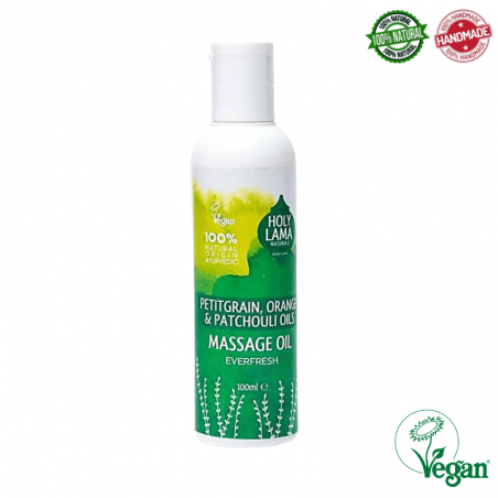 Everfresh Ayurvedico Olio da Massaggio Petitgrain, Arancio e Patchouli - Holy Lama Naturals - 100ml