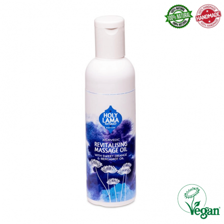 Rivitalizzante Ayurvedico Olio da Massaggio Arancia dolce e Bergamotto - Holy Lama Naturals - 100ml