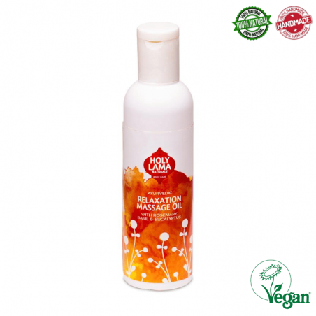 Rilassante Olio da Massaggio Ayurvedico Eucalipto e Basilico santo - Holy Lama Naturals - 100ml