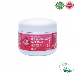 Sandalo Rosso, Vetivert, Calamus Maschera viso Ayurvedic - Holy Lama Naturals - 50gr.