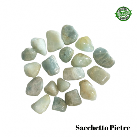 Acquamarina Sacchetto Pietre Burattate (5/6 Pietre - 50gr.) - Qualità AB