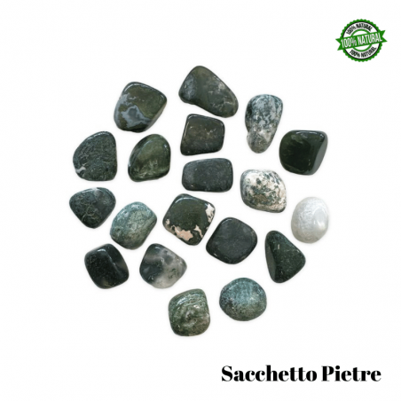 Agata Muschiata Verde Sacchetto Pietre Burattate (3 Pietre - 50gr.) - Qualità AB