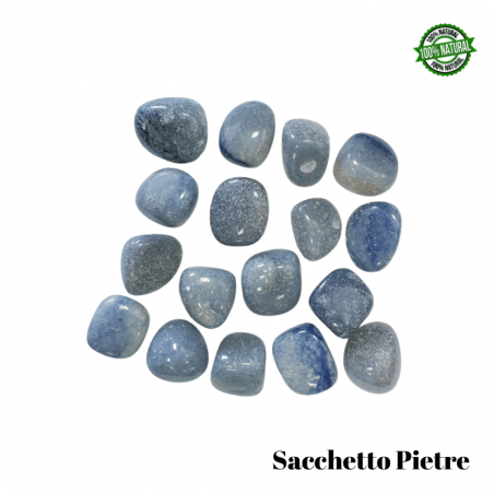Avventurina Blu Sacchetto Pietre Burattate (3 Pietre - 50gr.) - Qualità AB