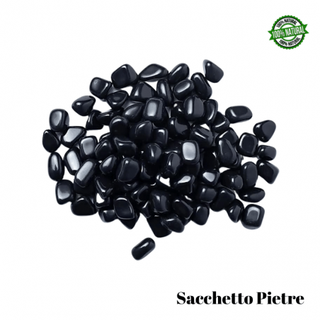 Agata Nera Sacchetto Pietre Burattate (4/5 Pietre - 50gr.) - Qualità A