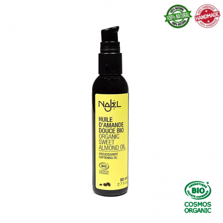 Olio di Mandorle Bio per massaggio e cura della pelle Najel - 80ml