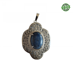 Lapislazzuli Pendente con ricamo in Metallo con Pietra Naturale da 20 x 15mm - (44 x 32mm)
