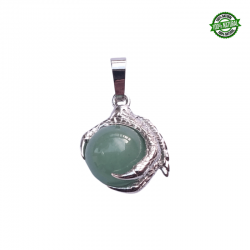 Avventurina Verde Pendente Artiglio metallo con Sfera in Pietra Naturale da 12mm