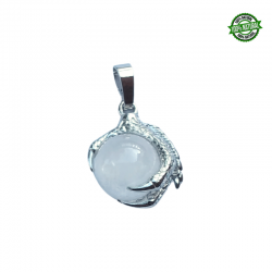Quarzo Bianco Pendente Artiglio metallo con Sfera in Pietra Naturale da 12mm