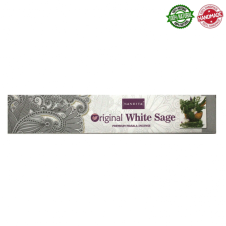 Salvia Bianca Bastoncini incenso Nandita Original White Sage Premium Masala