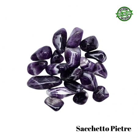 Ametista Fasciata Sacchetto Pietre Burattate (3/5 Pietre - 50gr.) - Qualità A