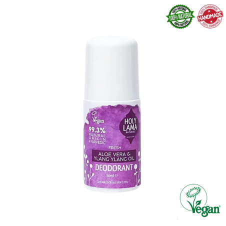 Deodorante Roll-on Vaniglia, Ylang Ylang, Petitgrain e Rosmarino - Holy Lama Naturals - 50ml