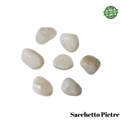Agata Bianca Sacchetto Pietre Burattate (4 Pietre - 50gr.) - Qualità A