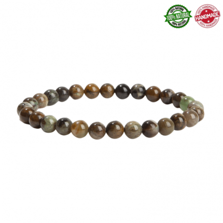 Bracciale Serpentino Cinese perline in Pietra Naturale da 6mm - Qualità A