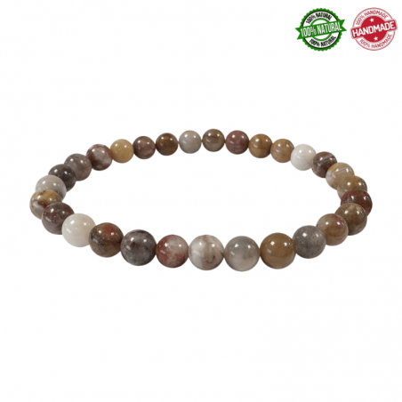 Braccialetto Agata Crazy Lace perline in pietra naturale da 6mm - Qualità A