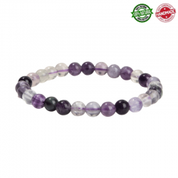 Braccialetto Fluorite Viola perline in pietra naturale da 6mm - Qualità AB
