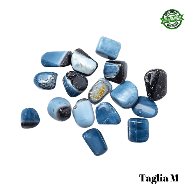 Opale Blu Pietra Burattata Medium (± 25/35mm - ± 19/29gr.) - Qualità A