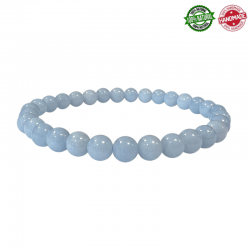 Braccialetto Angelite del Perù perline in pietra naturale da 6mm - Qualità A