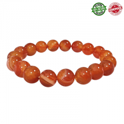 Bracciale Corniola perle in pietra naturale da 10mm - Qualità A