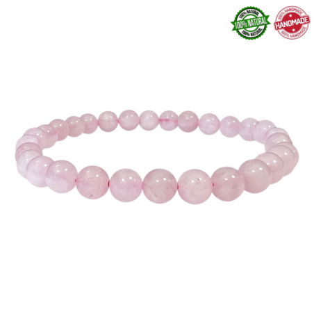 Braccialetto Quarzo Rosa perline in pietra naturale da 6mm - Qualità AB