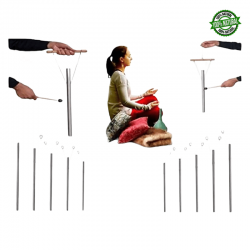 Campane Tubolari in Alluminio Energia curativa onde cerebrali (L ± 75/77cm - ± 1700gr - Set da 5