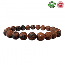 Bracciale Ossidiana Mogano perle in pietra naturale da 8mm - Qualità AB
