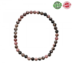 Braccialetto Rodonite perline in pietra naturale da 4mm - Qualità AB
