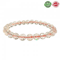Bracciale Citrino Naturale perle Sfaccettate in pietra naturale da 8mm - Qualità AA