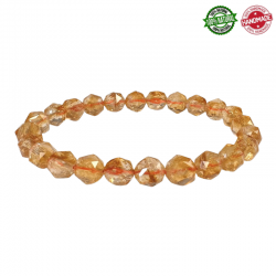 Bracciale Citrino Riscaldato perle Sfaccettate in pietra naturale da 8mm - Qualità AAA