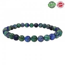 Braccialetto Azzurrite e Malachite perline in pietra naturale da 6mm - Qualità AB