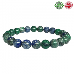 Bracciale Azzurrite e Malachite perle in pietra naturale da 8mm - Qualità AB